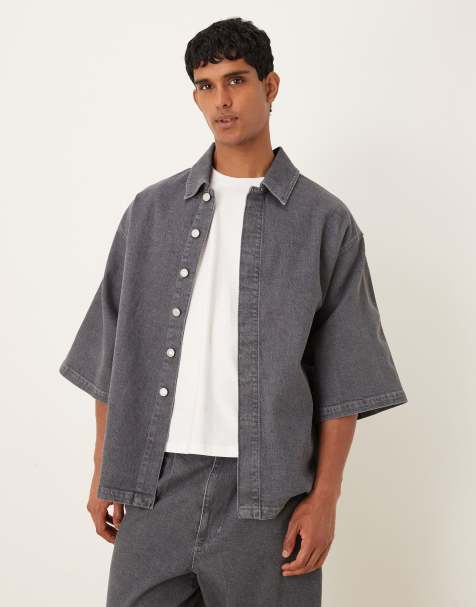 ASOS DESIGN - Camicia in denim grigia in coordinato - view 1