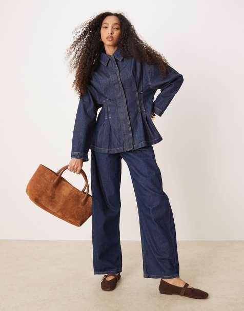 ASOS DESIGN - Camicia in denim indaco risciacquato stretta in vita - view 1