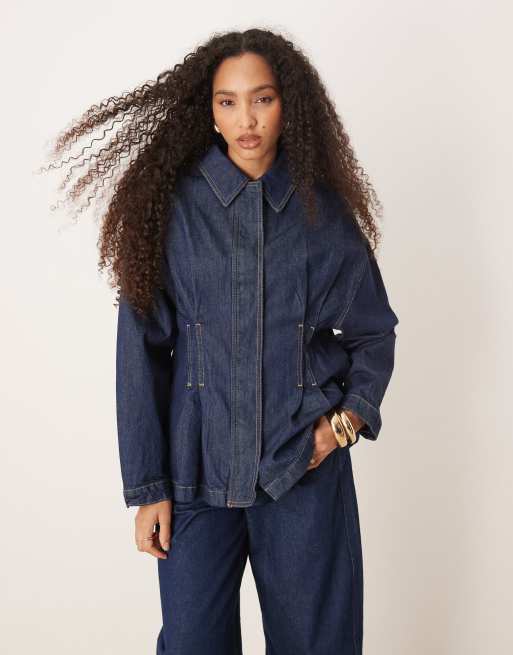 ASOS DESIGN - Camicia in denim indaco risciacquato stretta in vita, 3 di 4