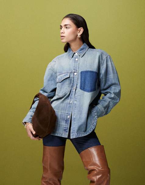 ASOS DESIGN - Camicia in denim patchwork - view 1