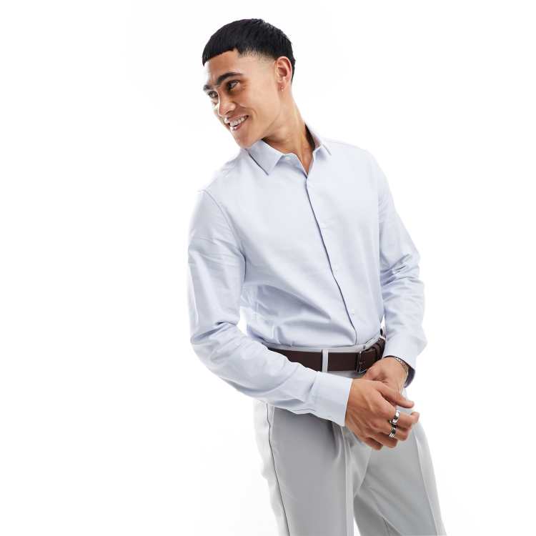 ASOS DESIGN Camicia in flanella leggera grigia vestibilità