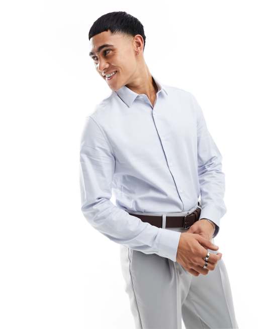 ASOS DESIGN - Camicia in flanella leggera grigia vestibilità classica