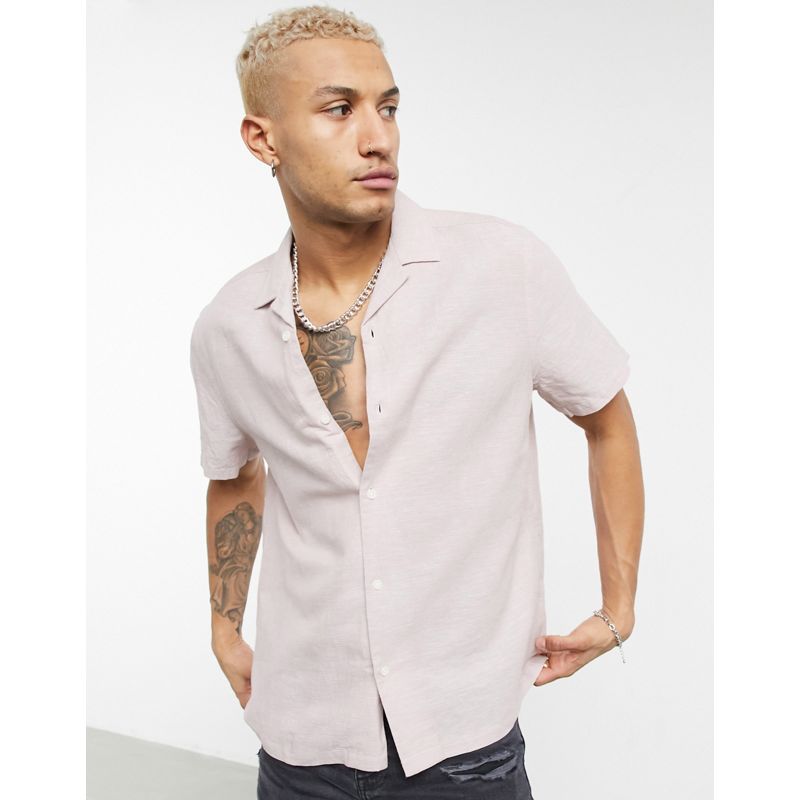 Camicie Camicie tinta unita DESIGN - Camicia in lino rosa con rever vestibilità comoda