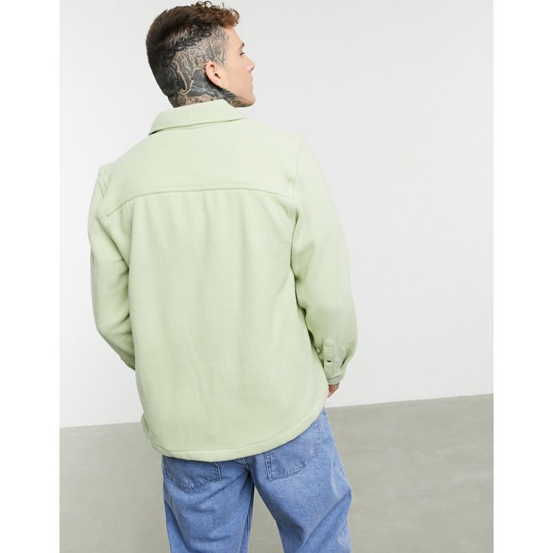 Uomo Camicie DESIGN - Camicia in pile verde salvia
