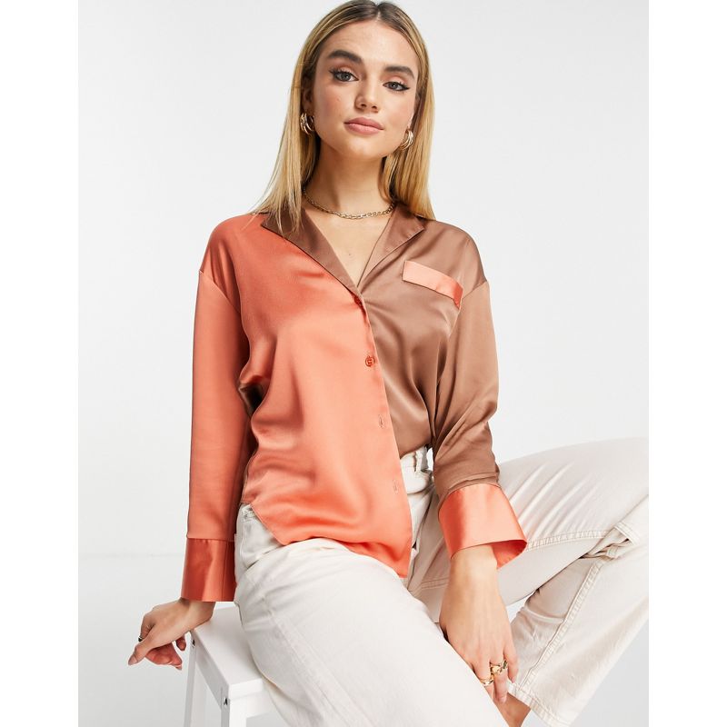 Top Camicie e bluse DESIGN - Camicia in raso color block