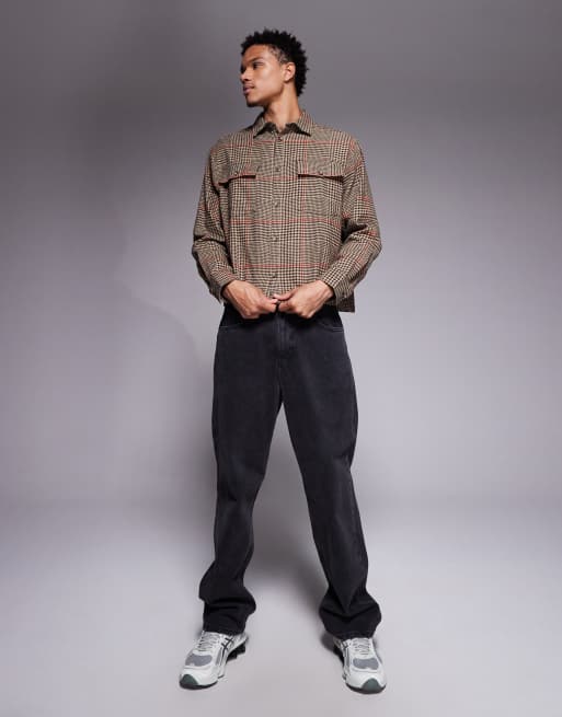 ASOS DESIGN - Camicia marrone a quadri, 2 di 5