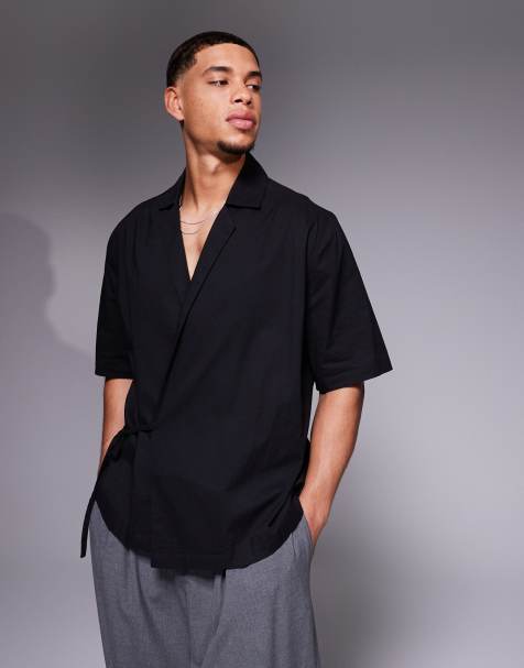 ASOS DESIGN - Camicia nera con allacciatura laterale - view 1