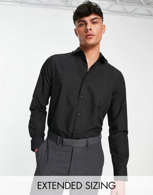 ASOS DESIGN - Camicia nera vestibilità classica