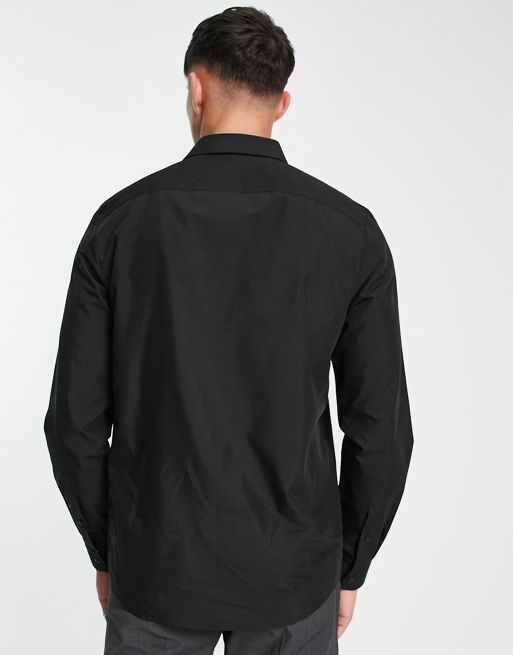 ASOS DESIGN - Camicia nera vestibilità classica