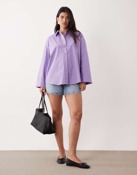 ASOS DESIGN - Camicia oversize a maniche ampie viola - view 1