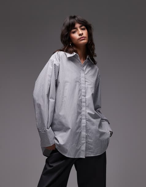 ASOS DESIGN - Camicia oversize a righe mensy con pieghe - view 1