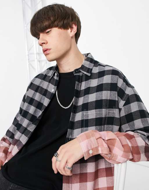 ASOS DESIGN - Camicia oversize anni '90 a quadri lavaggio dip-dye