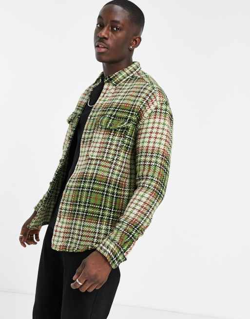 ASOS DESIGN Camicia oversize anni 90 a quadri testurizzati con