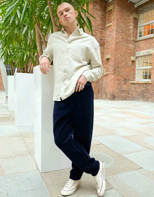 ASOS DESIGN - Camicia oversize anni '90 in flanella beige