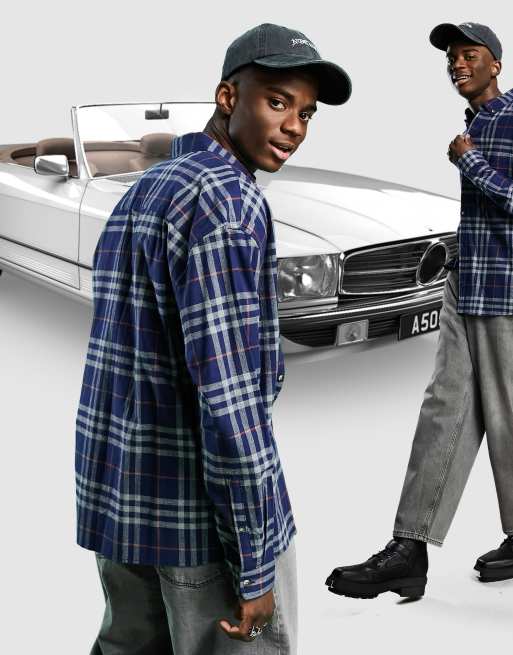 ASOS DESIGN - Camicia oversize anni '90 in flanella spazzolata a quadri