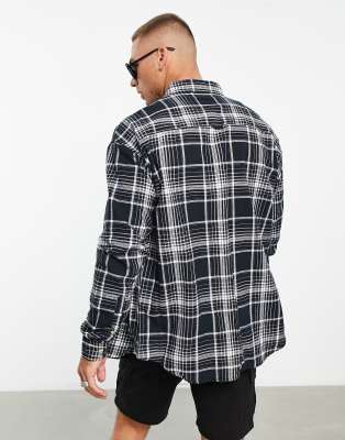 Camicia oversize anni'90 nera a quadri-Nero - ASOS DESIGN Camicia donna  - immagine3