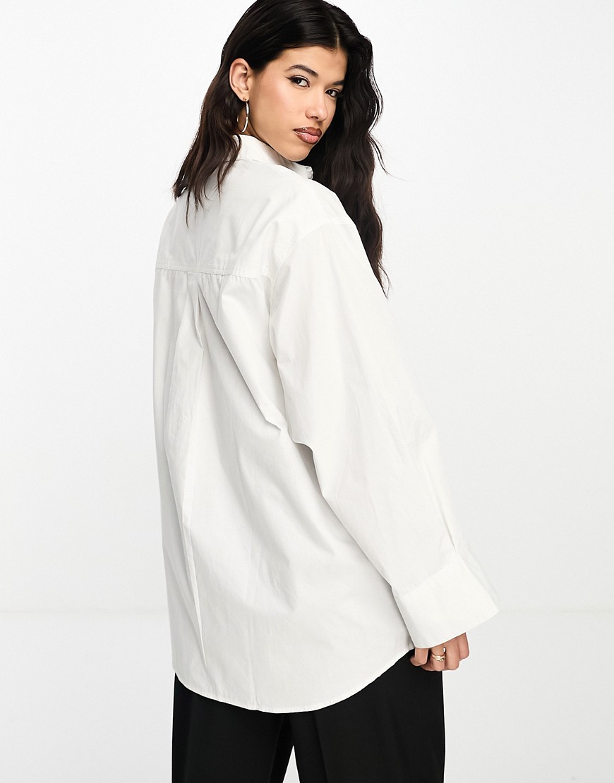 Camicia oversize bianca con polsini ampi-Bianco - ASOS DESIGN Camicia donna  - immagine3