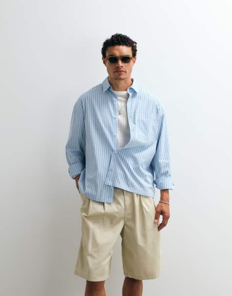 ASOS DESIGN - Camicia oversize blu a righe - view 1