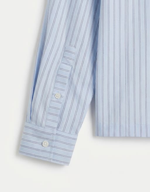 ASOS DESIGN - Camicia oversize blu a righe, 9 di 9