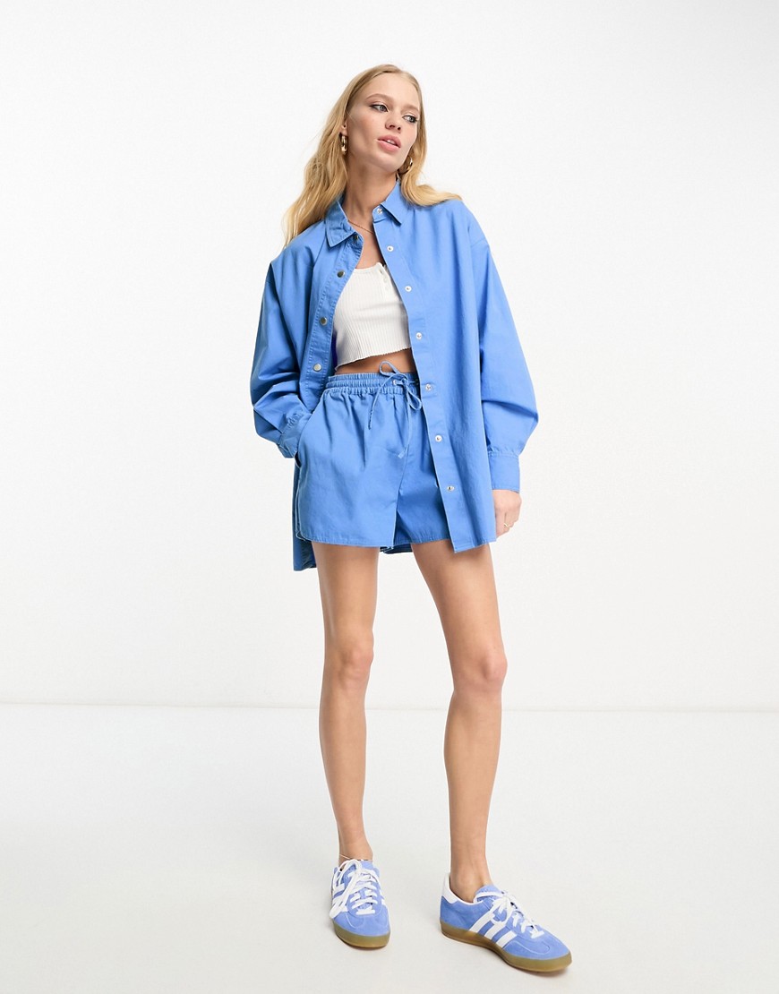 Camicia oversize blu slavato in cotone - ASOS DESIGN Camicia donna  - immagine2