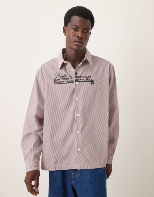 ASOS DESIGN - Camicia oversize bordeaux a quadri con dettaglio sul petto
