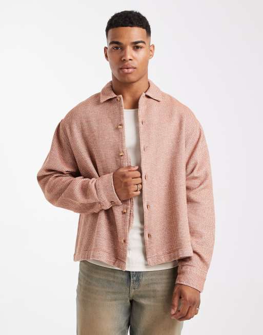 ASOS DESIGN - Camicia oversize color ruggine testurizzata