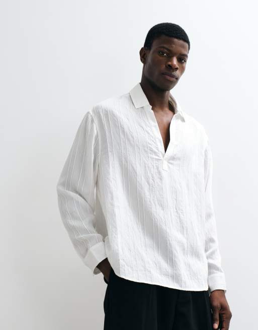 ASOS DESIGN camicia oversize da infilare trasparente fluida color crema, 1 di 5