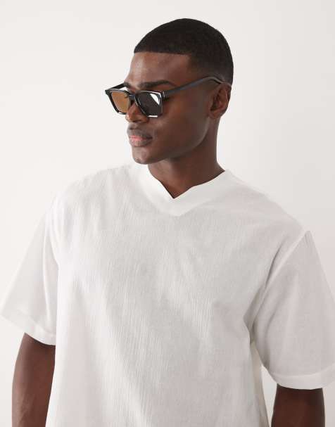 ASOS DESIGN - Camicia oversize effetto lino color crema - view 1