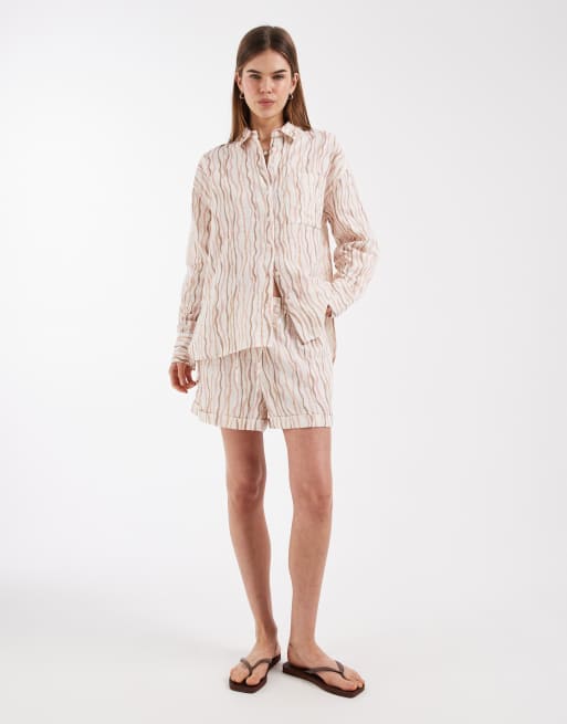 ASOS DESIGN - Camicia oversize in cotone testurizzato a righe, 2 di 4