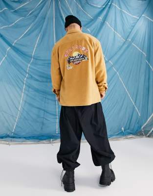Camicia oversize in pile stile anni'90 con ricami sul retro-Neutro - ASOS DESIGN Camicia donna  - immagine1