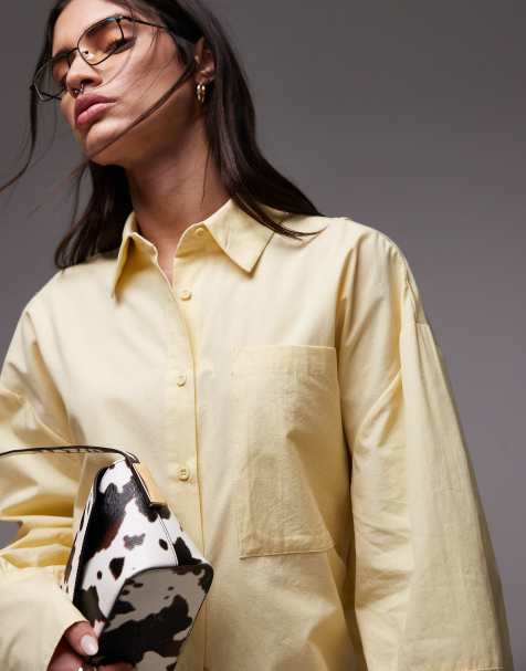 ASOS DESIGN - Camicia oversize in popeline color latticello aperta dietro - view 1