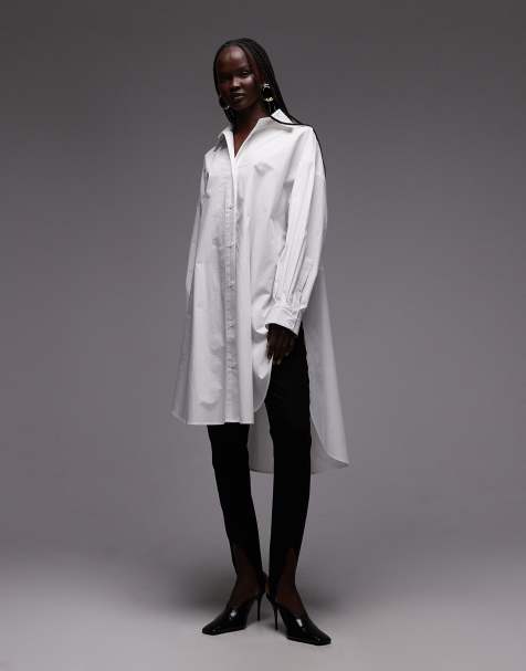 ASOS DESIGN - Camicia oversize lunga bianca con polsini ampi - view 1