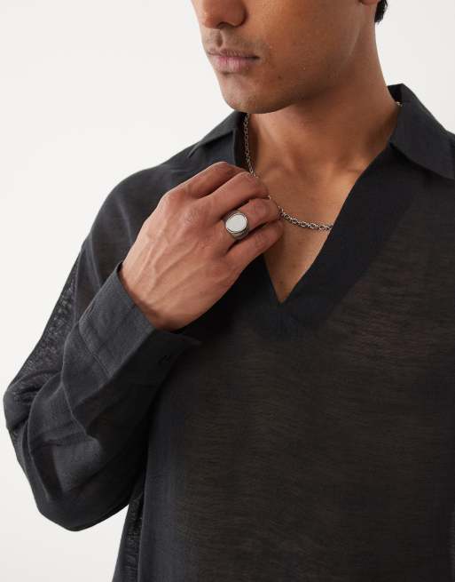 ASOS DESIGN - Camicia oversize nera, 5 di 5