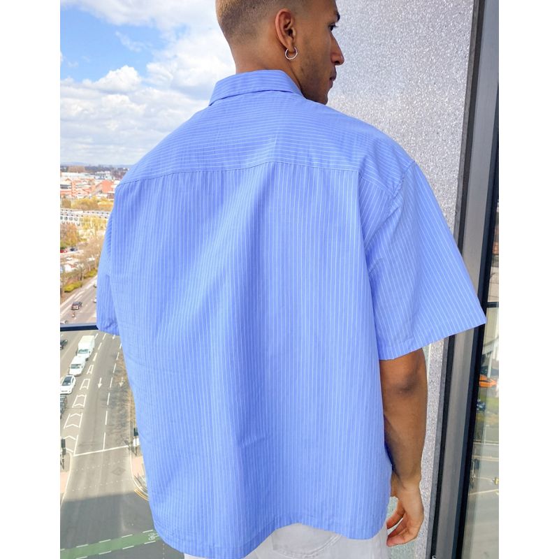 UOlLl Camicie DESIGN - Camicia oversize squadrata a righe verticali
