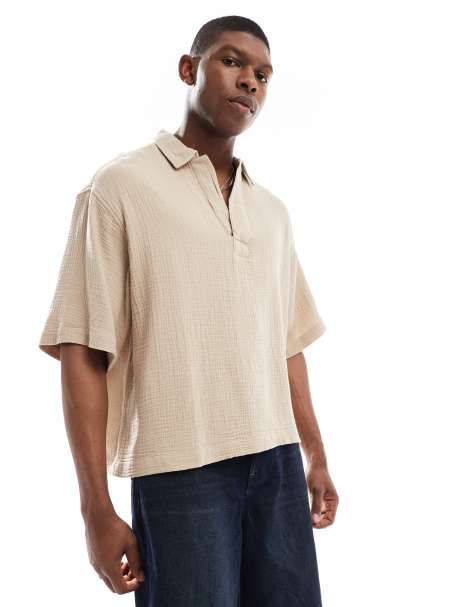 ASOS DESIGN - Camicia oversize squadrata beige - view 1