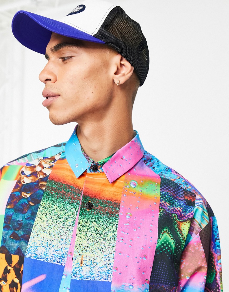 Camicia oversize squadrata con stampa vivace-Multicolore - ASOS DESIGN Camicia donna  - immagine1