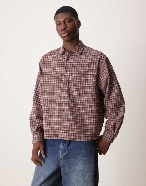 ASOS DESIGN - Camicia oversize squadrata in flanella rossa a quadri - view 1