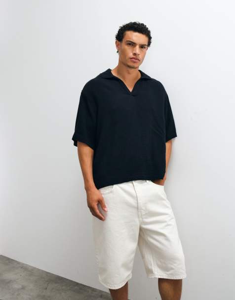 ASOS DESIGN - Camicia oversize squadrata in mussola nera - view 1
