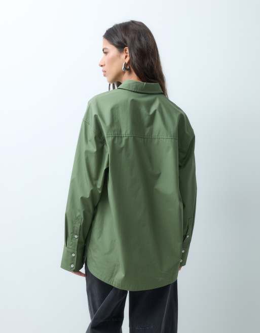 ASOS DESIGN - Camicia oversize squadrata kaki, 4 di 7