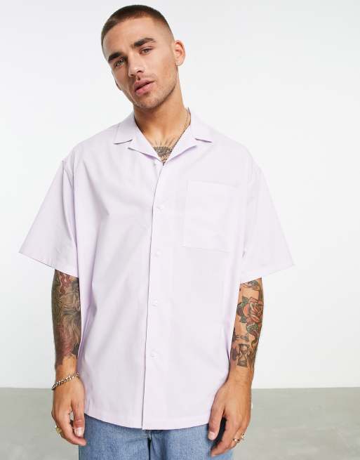 ASOS DESIGN - Camicia oversize squadrata lilla con rever