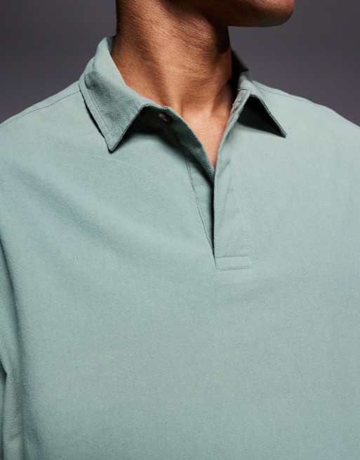 ASOS DESIGN - Camicia oversize squadrata verde salvia testurizzata, 4 di 5