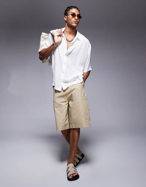 Camicia Uomo A Rete Pesce Trasparente Maniche Corte - Crop Top In Mesh Bianco - Taglia M - 2