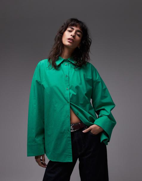ASOS DESIGN - Camicia oversize verde con maniche ampie - view 1