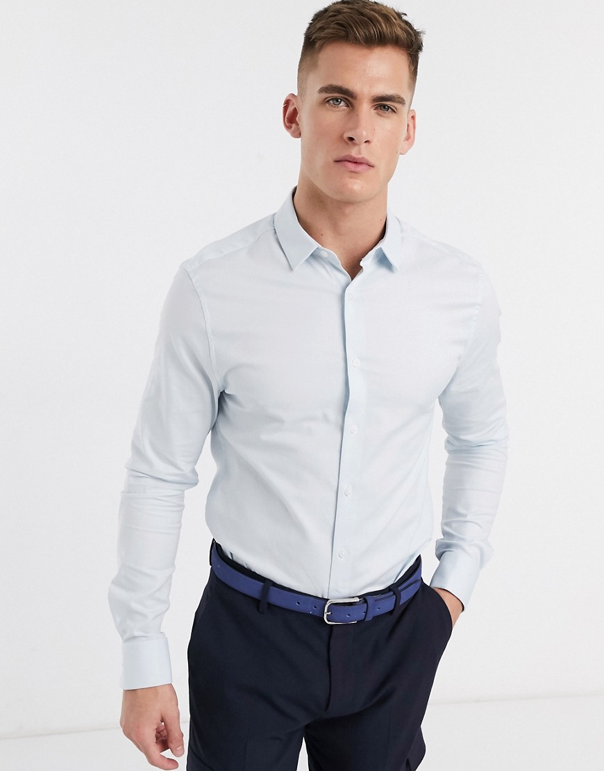 ASOS DESIGN - Camicia Oxford formale skinny azzurra-Blu