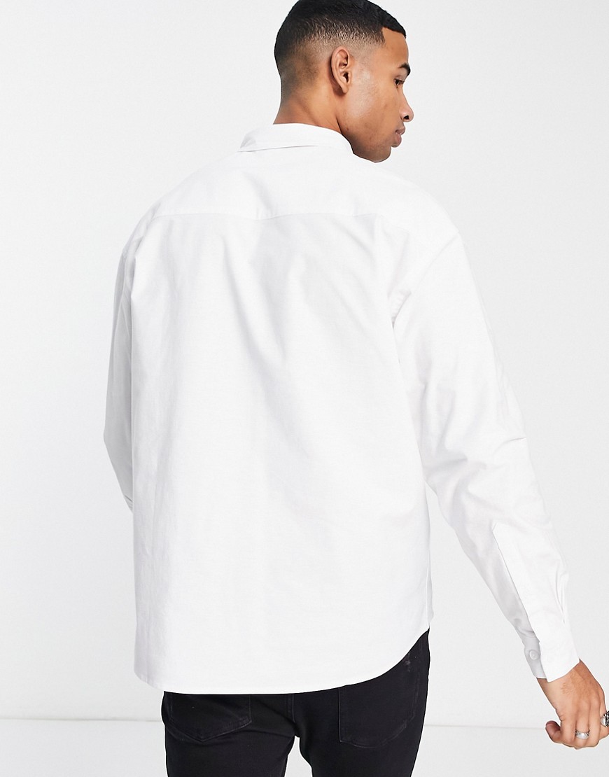 Camicia Oxford oversize anni'90 bianca-Bianco - ASOS DESIGN Camicia donna  - immagine1