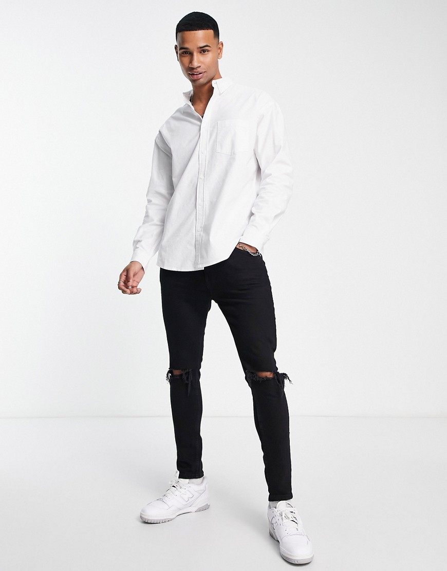 Camicia Oxford oversize anni'90 bianca-Bianco - ASOS DESIGN Camicia donna  - immagine2