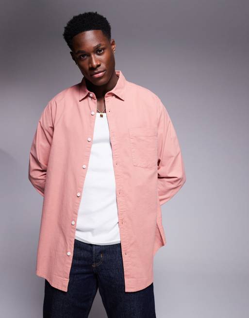 ASOS DESIGN - Camicia Oxford taglio comodo rosa
