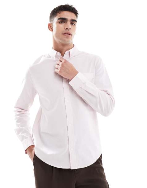 ASOS DESIGN - Camicia Oxford vestibilità classica rosa chiaro - view 1