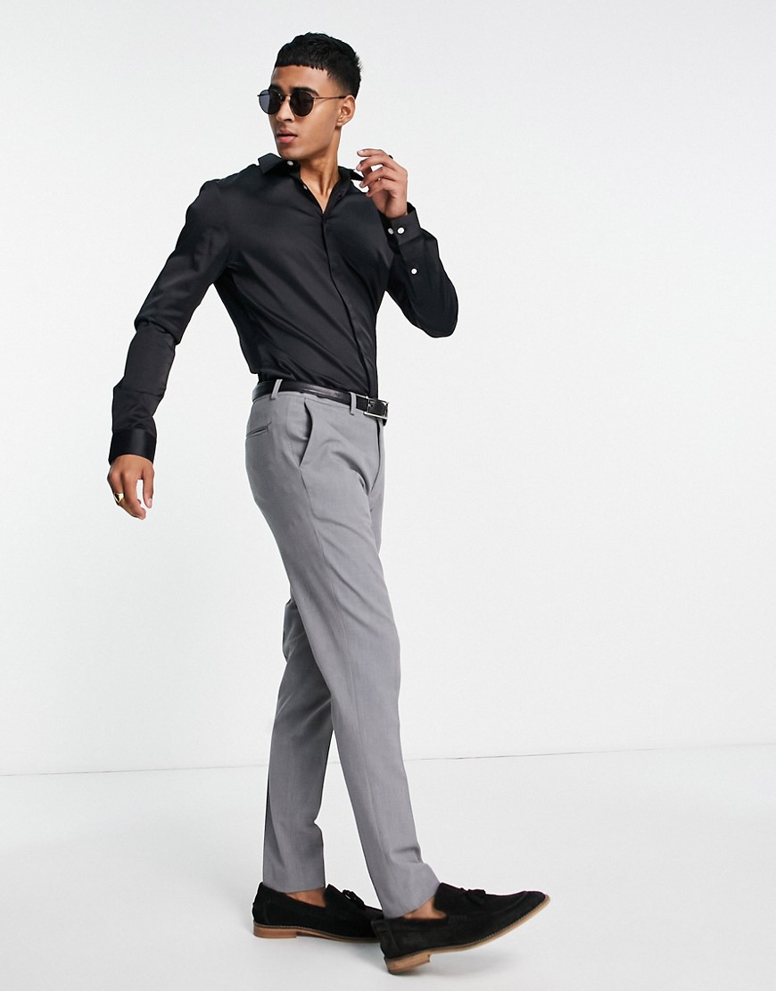 Camicia premium elegante slim in rasatello nera-Nero - ASOS DESIGN Camicia donna  - immagine3