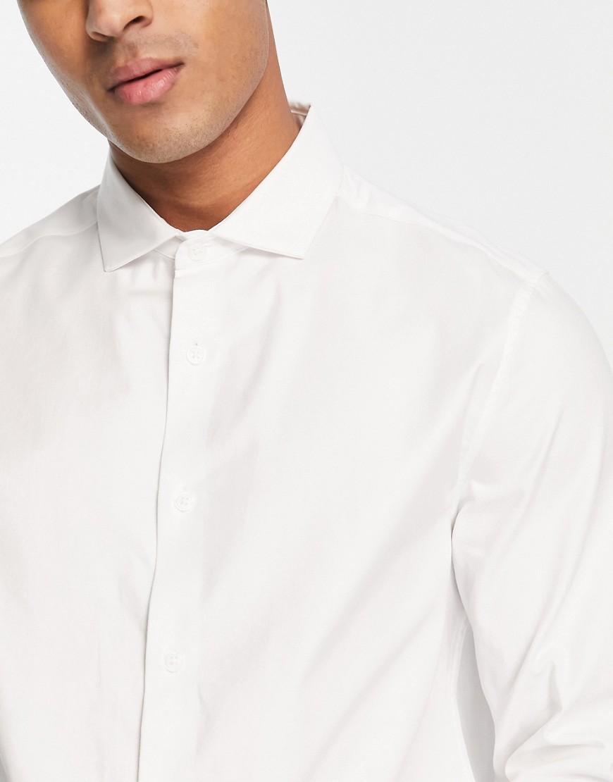 Camicia premium vestibilità classica in twill bianco facile da stirare con colletto alla francese - ASOS DESIGN Camicia donna  - immagine1